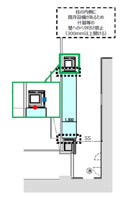 ルミネ1/4F 上りエスカレーター前 催事スペースの図面・フロアマップ